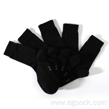 Eco-friendly blank soft bamboo crew black dress socks